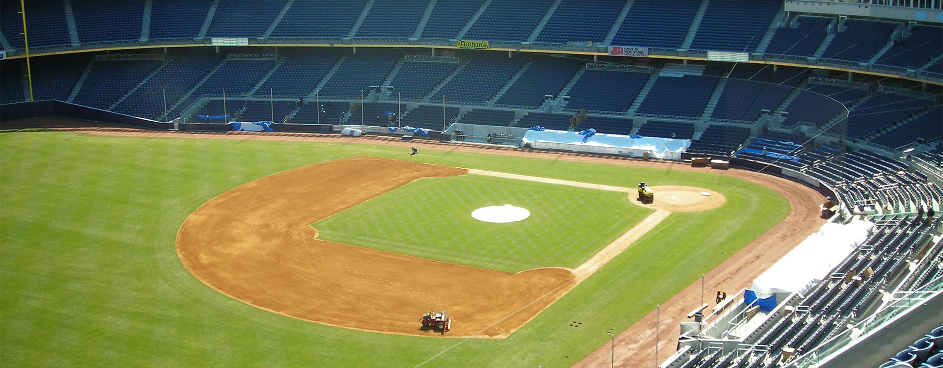 Cleaning a stadium 