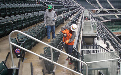 How are stadiums cleaned?